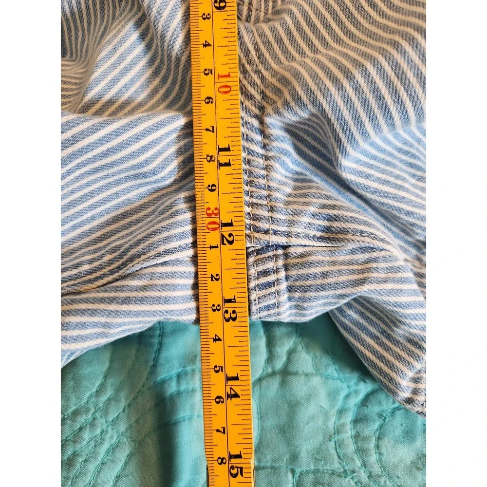 Gap Factory Blue Railroad Stripe Ultrasoft Denim Utility Shorts 4in Inseam S